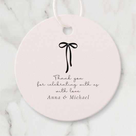 elegante melk roze Dank u Bedankjes Labels (Voorkant)