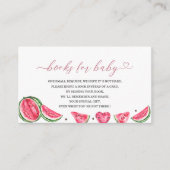 Elegante Melon Waterverf baby shower boeken voor b Informatiekaartje (Voorkant)
