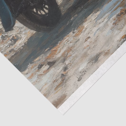 Elegante Memorial Funeral Carriage Decoupage Tissuepapier (Detail)