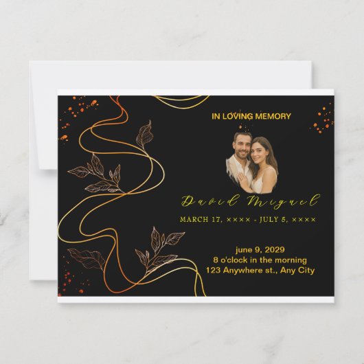 Elegante Memorial Keepsake - Minimalistische liefd Bedankkaart (Voorkant)