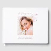 Elegante Memorial Waterverf Floral Fotobegrafenis Gastenboek (Voorkant)