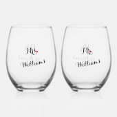 Elegante meneer mevrouw Passen getrouwd paar huwel Wijnglas Zonder Voet (Voorkant)