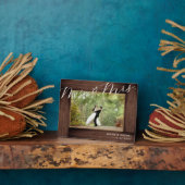 Elegante meneer & mevrouw script roestige huwelijk fotoplaat (Zijkant)