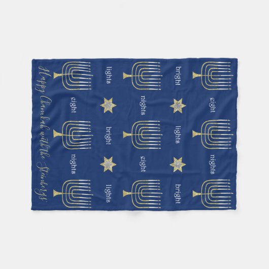 Elegante Menorahs fleece deken (Voorkant (Horizontaal))