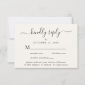 Elegante Menu Keuze Cream Wedding RSVP (Voorkant)