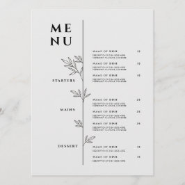 Elegante Menu - Minimalistisch Restaurantmenu