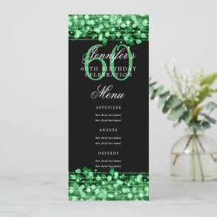 Elegante menu voor 60e verpartij groene lichten kaart