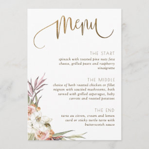 Elegante Menukaart/Placecard Gedroogde Palmenblade Menu