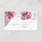 Elegante Merlot Gouden Accent Alcohol Inkt  Visitekaartje (Achterkant)