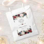 Elegante Merlot Navy Blue Floral bruiloft BEDANKT Bedankzakje (Geknipt)