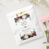 Elegante Merlot Navy Blue Floral bruiloft BEDANKT Bedankzakje (Gezegeld)