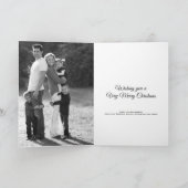 Elegante Merry & Bright Gold & Blue-fotokaart Feestdagen Kaart (Binnen)