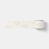Elegante Merry & Bright Gouden Script Kerstmis Grosgrain Lint (Voorkant)