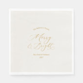 Elegante 'Merry & Bright' Kerstmis Servet (Voorkant)