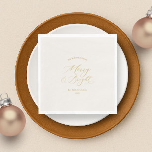 Elegante 'Merry & Bright' Kerstmis Servet