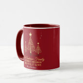 Elegante Merry & Bright Tree Lichten Rood en Goud Mok (Voorkant links)