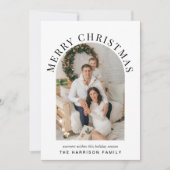 Elegante Merry Christmas Arch Foto Feestdagenkaart (Voorkant)