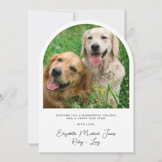 Elegante Merry Christmas Arch Foto Kerst Kaart (Achterkant)