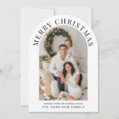 Elegante Merry Christmas Arch Foto Kerst Kaart (Voorkant)