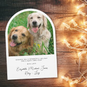 Elegante Merry Christmas Arch Foto Kerst Kaart