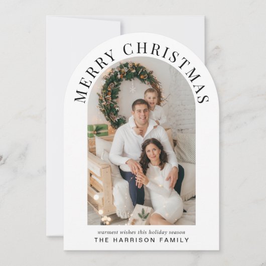 Elegante Merry Christmas Arch Foto Kerst Kaart (Voorkant)