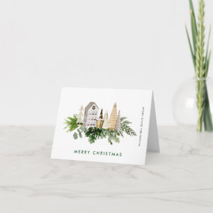 Elegante Merry Christmas Boho Composition Corporat Feestdagen Kaart