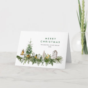 Elegante Merry Christmas Boho Composition Corporat Feestdagen Kaart
