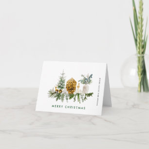 Elegante Merry Christmas Boho Composition Corporat Feestdagen Kaart