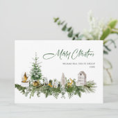 Elegante Merry Christmas Boho Composition Corporat Feestdagenkaart (Staand voorkant)