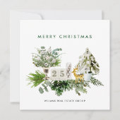Elegante Merry Christmas Boho Composition Corporat Feestdagenkaart (Voorkant)