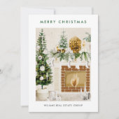 Elegante Merry Christmas Boho Composition Corporat Feestdagenkaart (Voorkant)