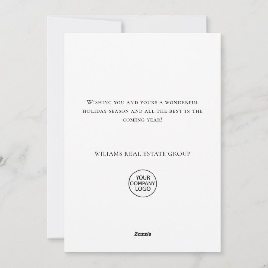 Elegante Merry Christmas Boho Composition Corporat Feestdagenkaart (Achterkant)