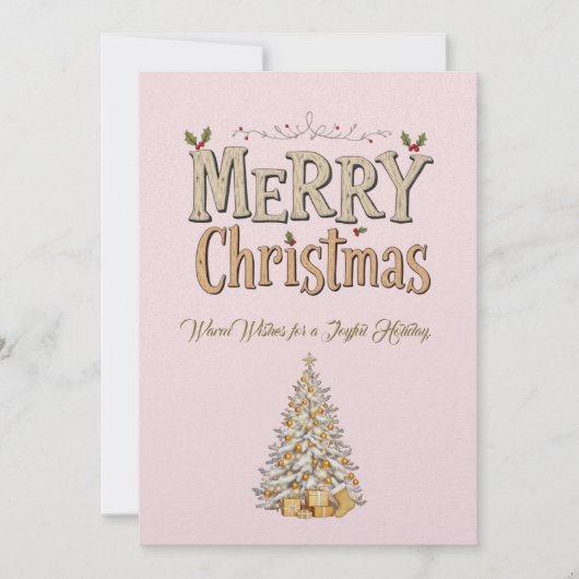 Elegante Merry Christmas Flat Holiday Kaart (Voorkant)