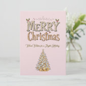 Elegante Merry Christmas Flat Holiday Kaart (Staand voorkant)