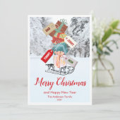 Elegante  Merry Christmas Flat Vakantie Kaart (Staand voorkant)