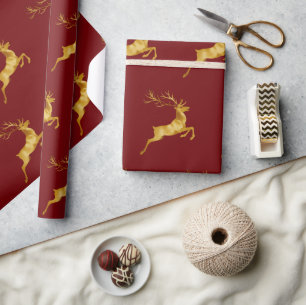 Elegante Merry Christmas Gold Rendier kerstfeest Cadeaupapier