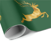 Elegante Merry Christmas Gold Rendier kerstfeest Cadeaupapier (Rol Hoek)