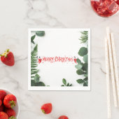 Elegante "Merry Christmas" groene servetten (Insitu)