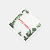 Elegante "Merry Christmas" groene servetten (Hoek)