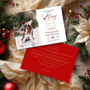 Elegante Merry Christmas Poinsettias Krans Foto Save The Date