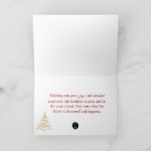 Elegante Merry Christmas Script Kaart met Gold Tre (Binnen)
