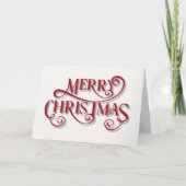 Elegante Merry Christmas Script Kaart met Gold Tre (Voorkant)