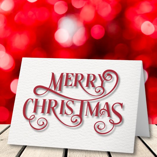 Elegante Merry Christmas Script Kaart met Gold Tre