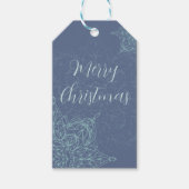 Elegante "Merry Christmas" Snowflake Gift Label Cadeaulabel