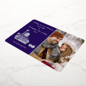 Elegante Merry Christmas Stack van Cadeaus Foto Folie Feestdagenkaart (Gedraaid)