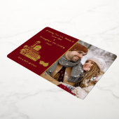 Elegante Merry Christmas Stack van Cadeaus Foto Folie Feestdagenkaart (Gedraaid)