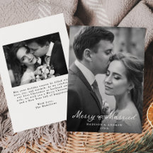 Elegante Merry en Married Boog Nieuwgetrouwd Foto
