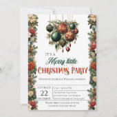 Elegante Merry Little Christmas Party uitnodiging (Voorkant)