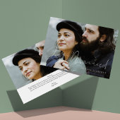 Elegante met de hand beletterde net getrouwde trou aankondiging