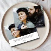 Elegante met de hand beletterde net getrouwde trou aankondiging